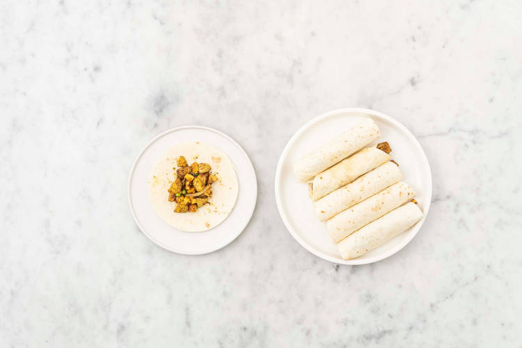 Finish filling and assemble wraps