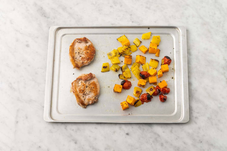 Roast pork and veggies