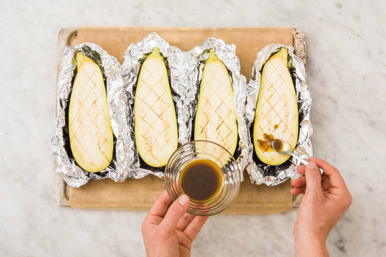 Préparer l'aubergine