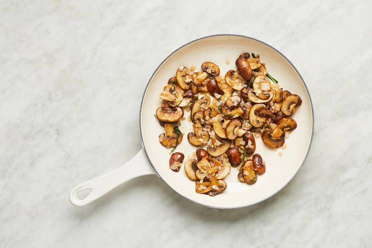 Toast Walnuts & Cook Mushrooms