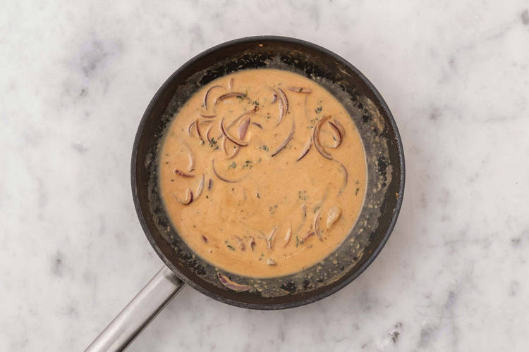 Make garlicky pan gravy