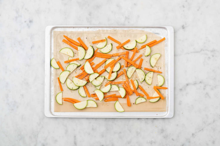 Roast carrots and zucchini