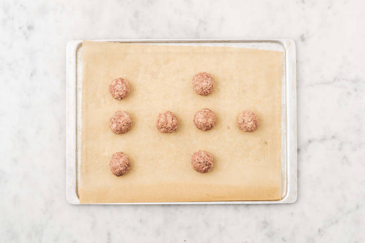 Prep and bake meatballs