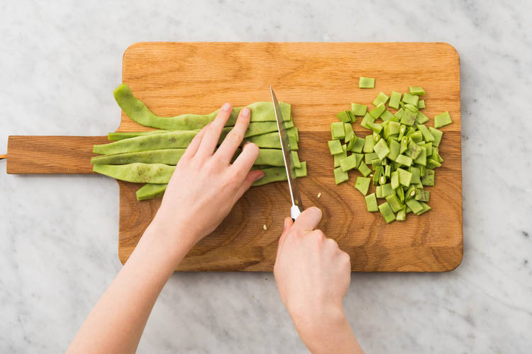 Préparer les haricots plats