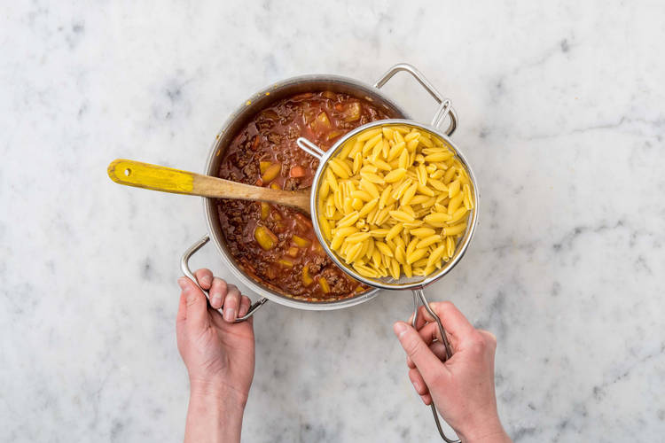 Pasta abschmecken