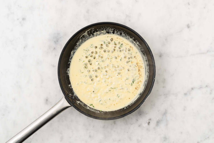 Cook lemon-caper sauce