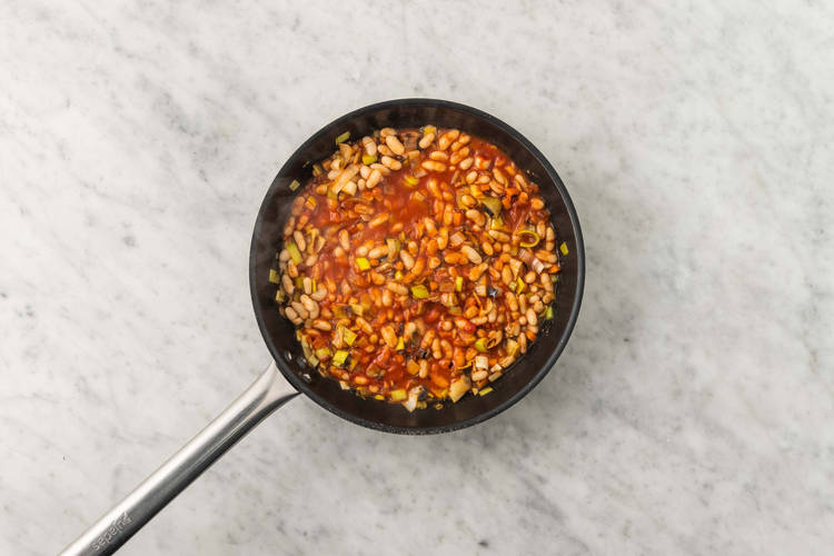 Cook bean-leek base