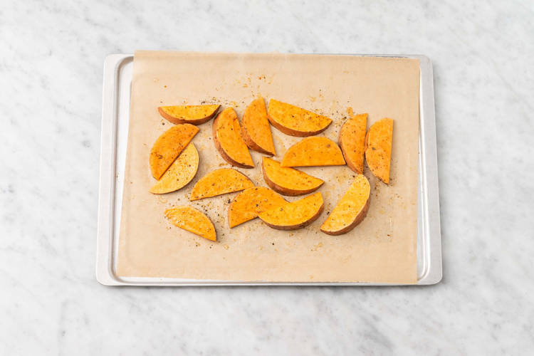 Roast sweet potato wedges