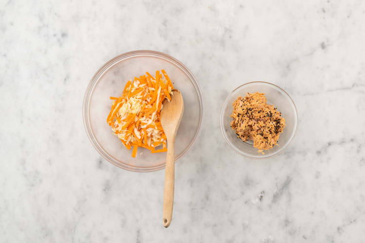 Make slaw and tuna salad