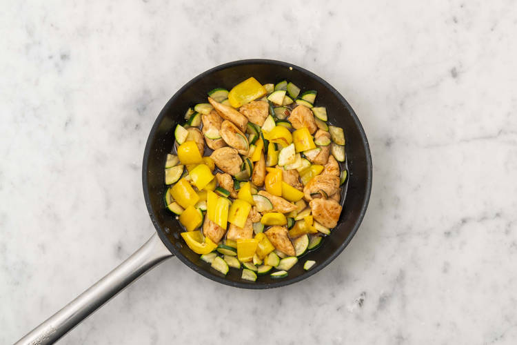 Finish veggies and chicken