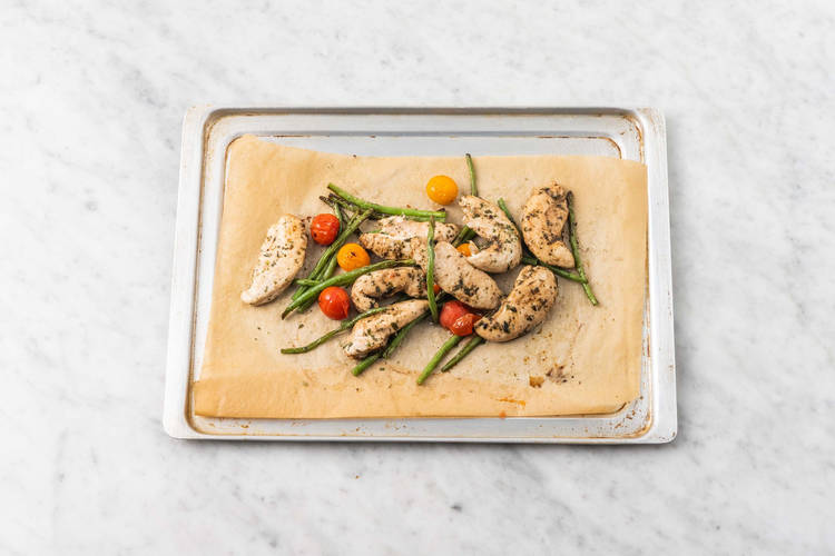 Roast chicken and veggies