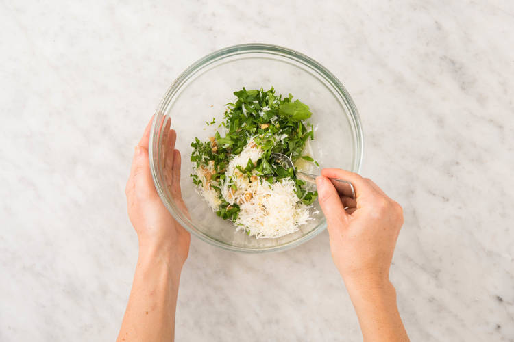 Make walnut-parsley pesto