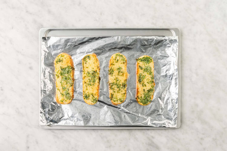 Make cheesy garlic toast