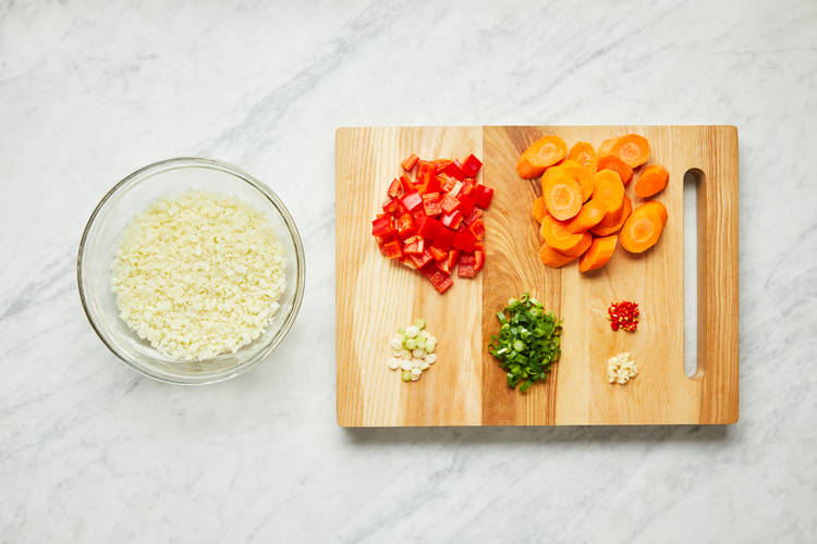 Start Cauliflower Rice & Prep