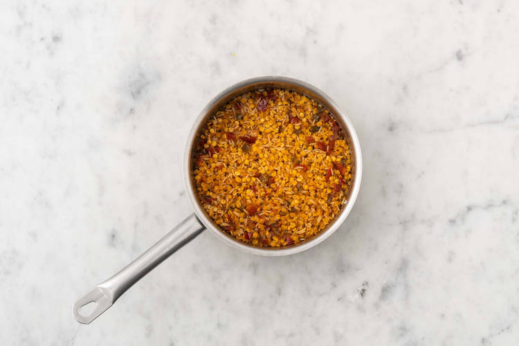 Terminer le riz aux lentilles