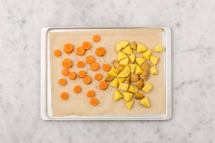 Roast potatoes and carrots