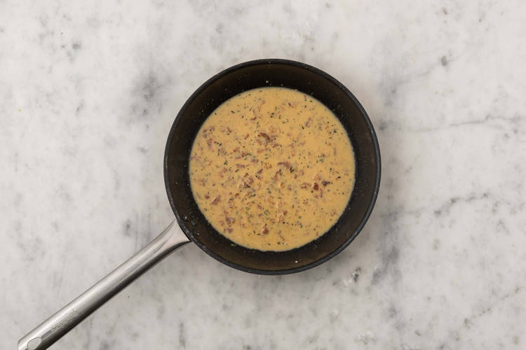 Faire cuire la sauce bacon-érable