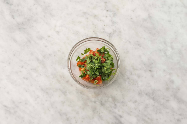 Prep and make tomato salad