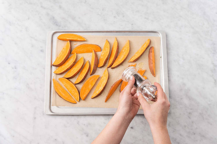 Roast sweet potato wedges