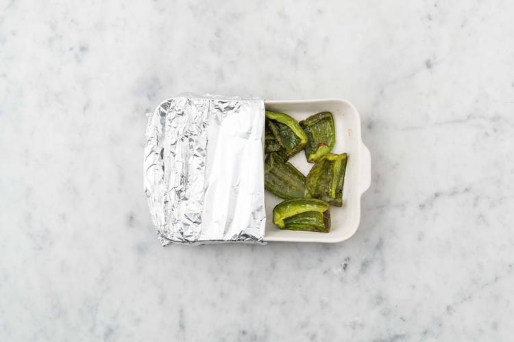 Cuire le poivron vert