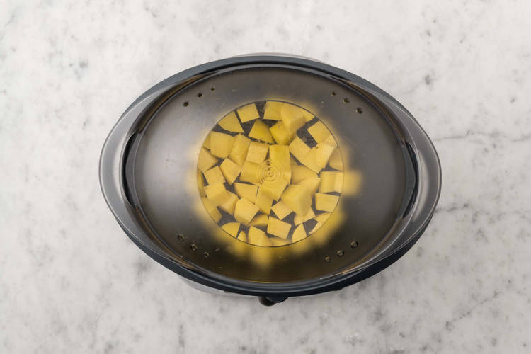 Kartoffeln garen & Gemüse backen