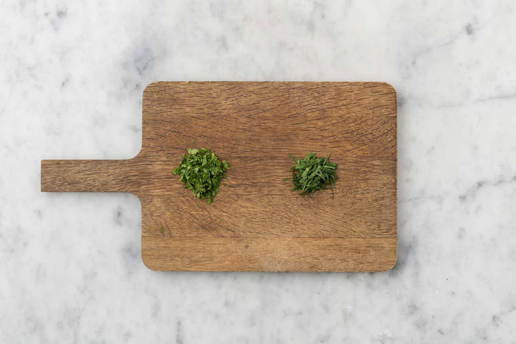 Hakk mynte og koriander