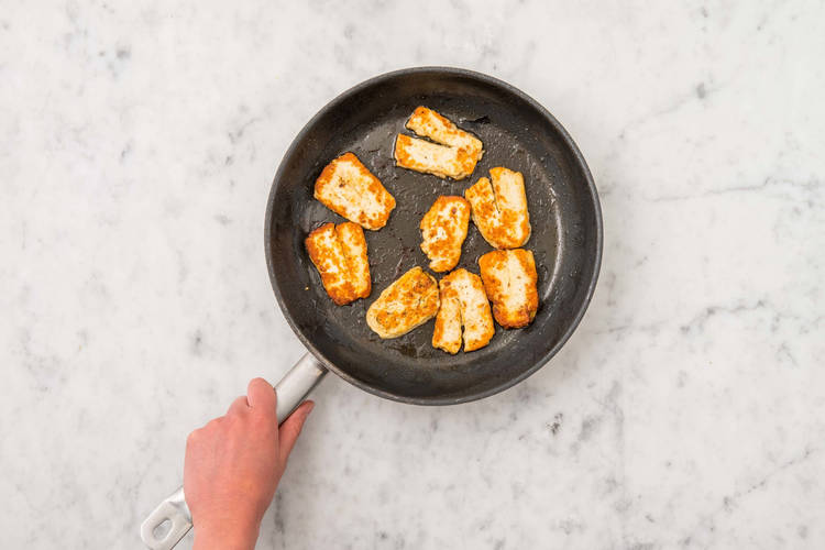 Halloumi & Filetstreifen braten