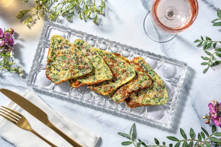 Champignon-omelet met verse bladpeterselie