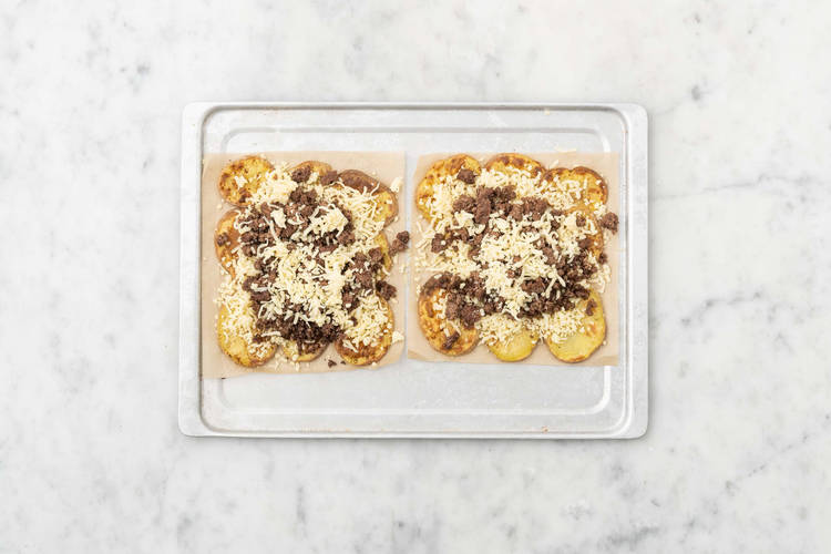 Assemble and bake potato 'nachos'