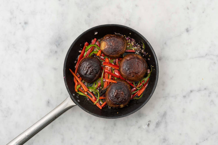 Cuire le steak de portobello