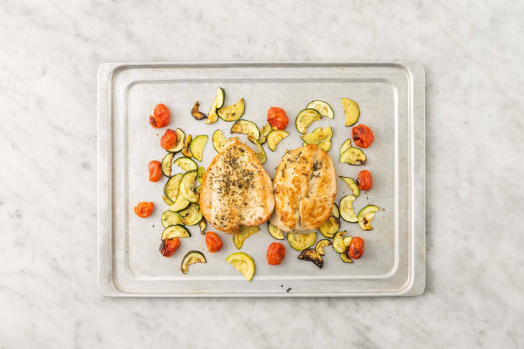 Roast chicken and veggies