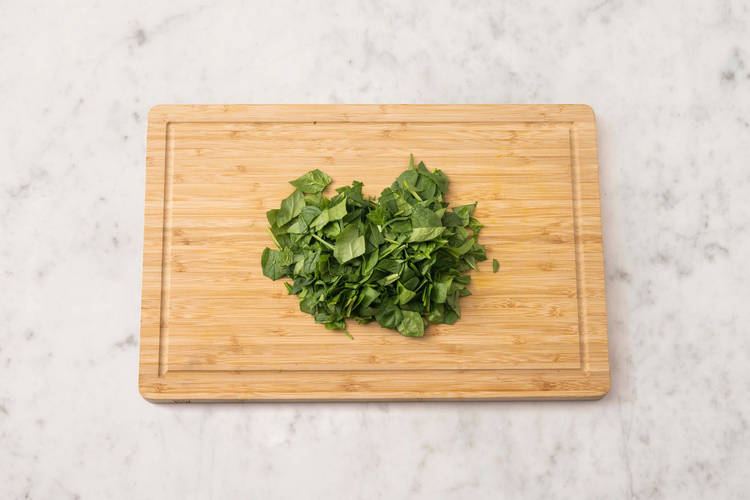 Chop spinach