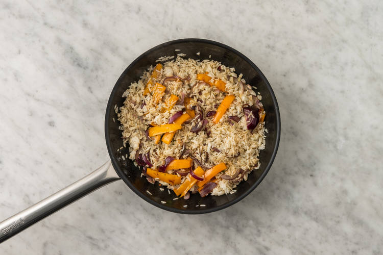 Assembler le riz style fajitas