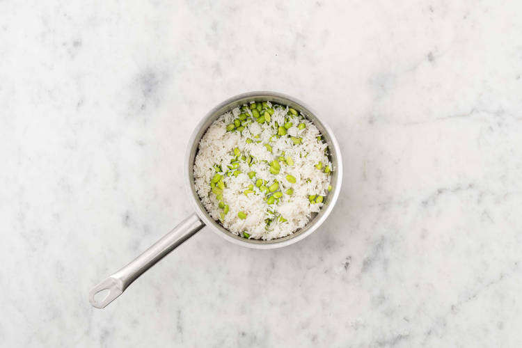 Faire cuire le riz aux edamames