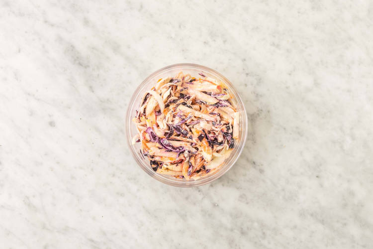 Prep and make apple slaw