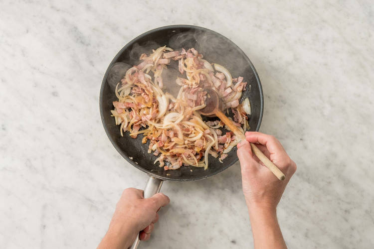 Fräs bacon och lök