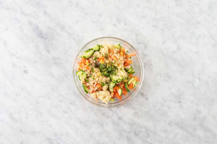Assemble bulgur salad