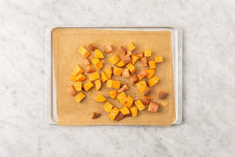 Rosta sötpotatis och morot