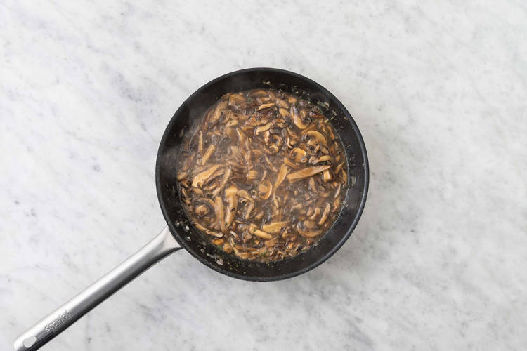 Cook mushroom gravy