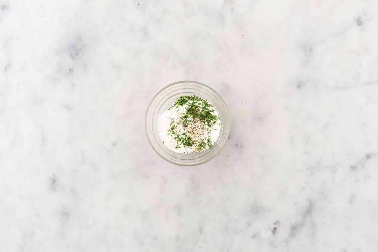 Make lemon-chive dipping sauce