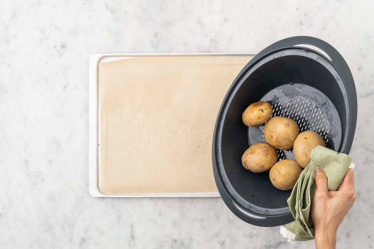 Kartoffeln andrücken