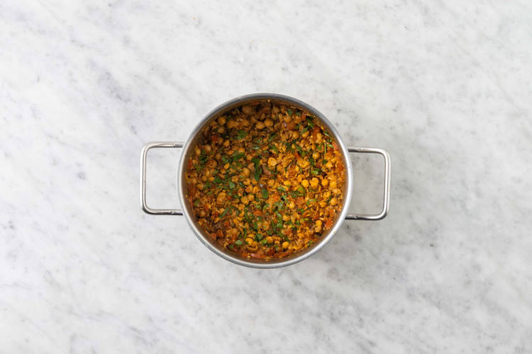 Finish chickpea filling and make zesty aioli