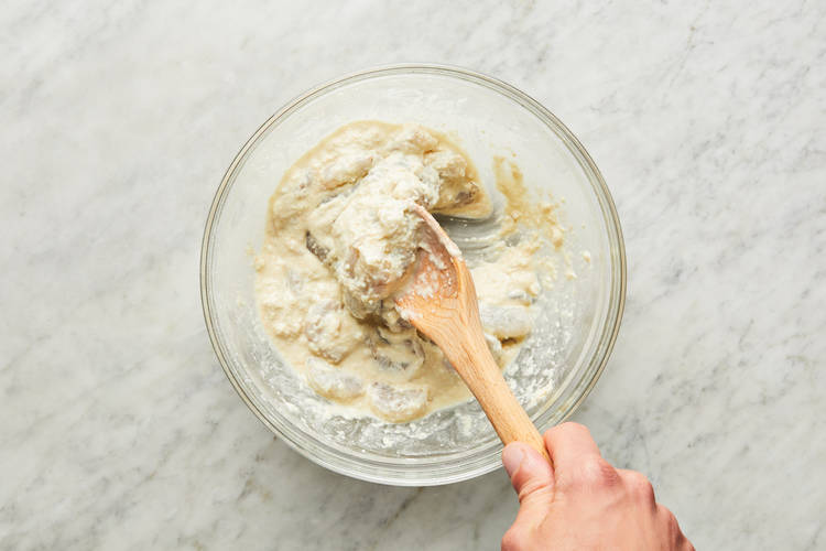 MAKE BATTER & COAT SHRIMP