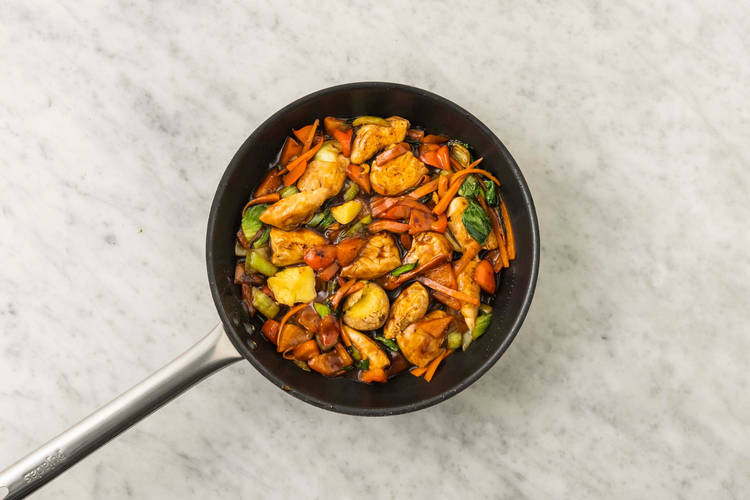 Finish veggies and chicken