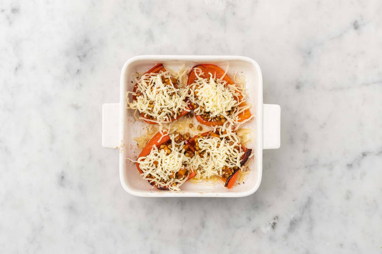 Peperoni gratinieren