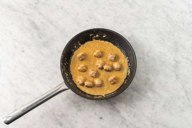 Make sauce and coat meatballs