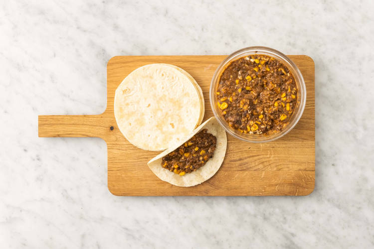 Fyld tortillas