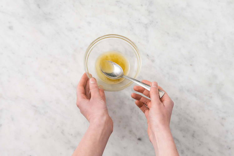 Make dressing and prep veggies