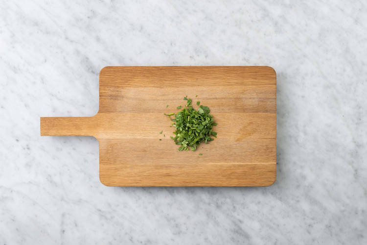 Koriander snijden