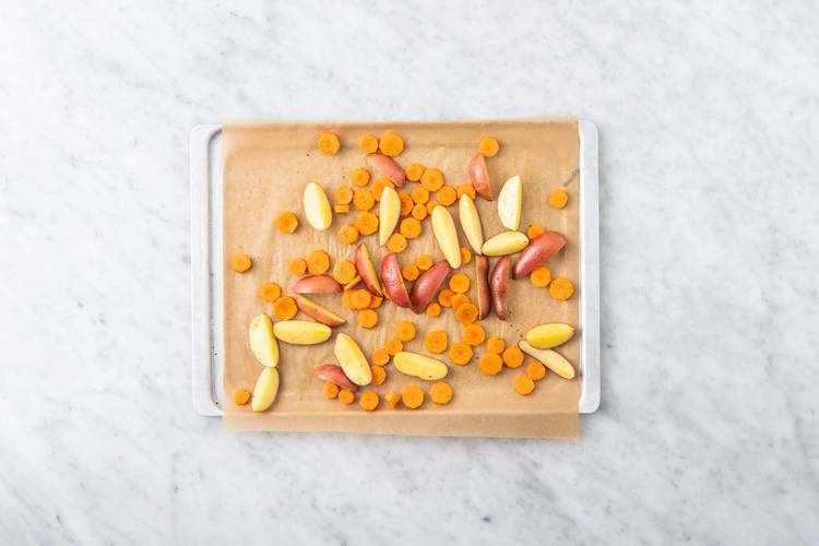 Roast potatoes and carrots